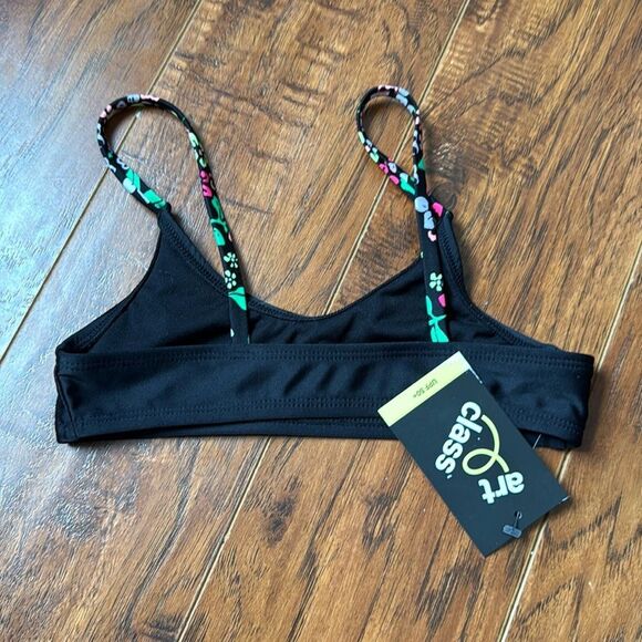 NWT Art & Class Small (6/7) Girl’s Bikini Swim Top Floral Flower Print - Picture 4 of 5